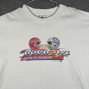 Vintage Tour Champ Shirt Mens XL White Bud Bowl Budweiser Football Promo Tee
